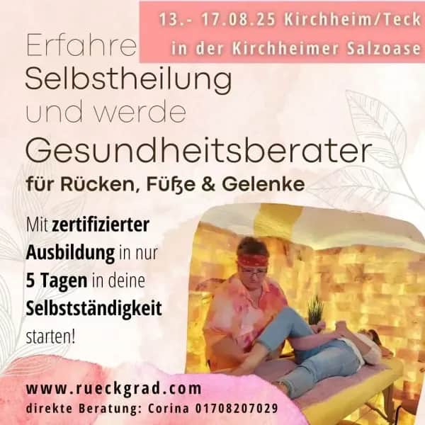 Gesundheitsberater-Gesundheitspraktiker Kirchheim unter Teck - Rücken- Seminar-Ausbildung Esslingen- Stuttgart